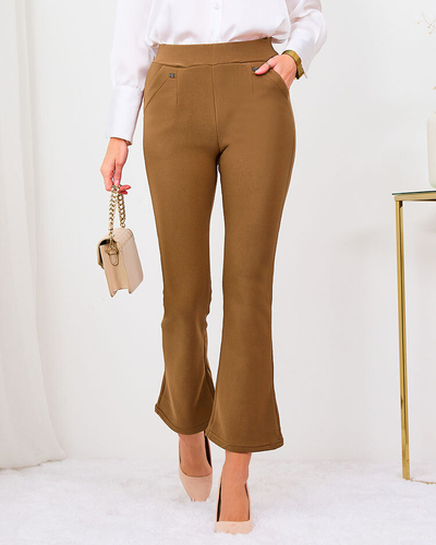 Royalfashion Черные женские леггинсы из экокожи a'la bells