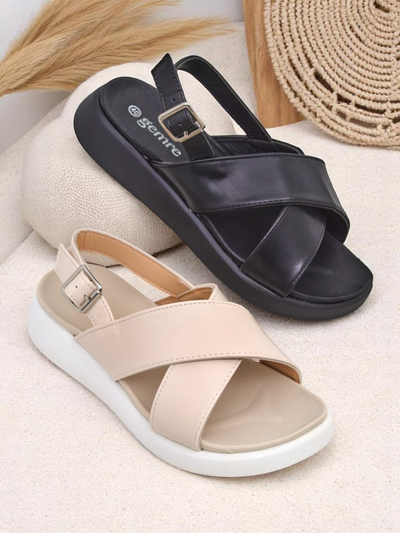 Royalfashion Women's Riva Star Chunky Sole Sandals