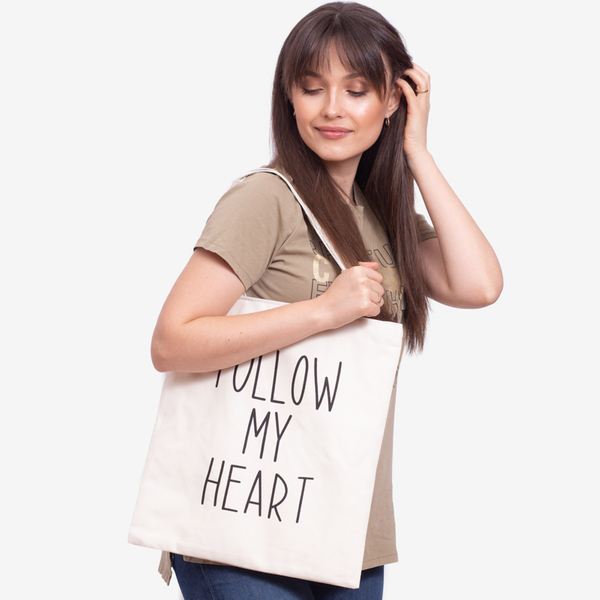 White fabric bag with an inscription - Accessories