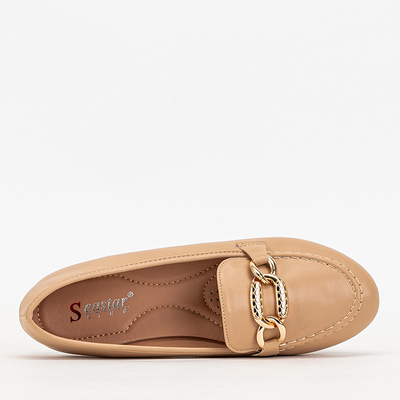 Light brown women's eco leather loafers Zolli- Footwear