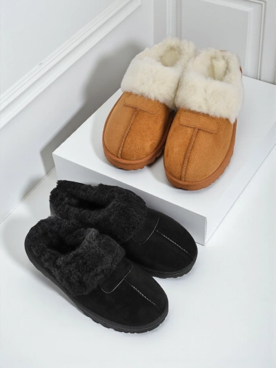 Women's Short Faux Fur Snow Boots Velour Fang