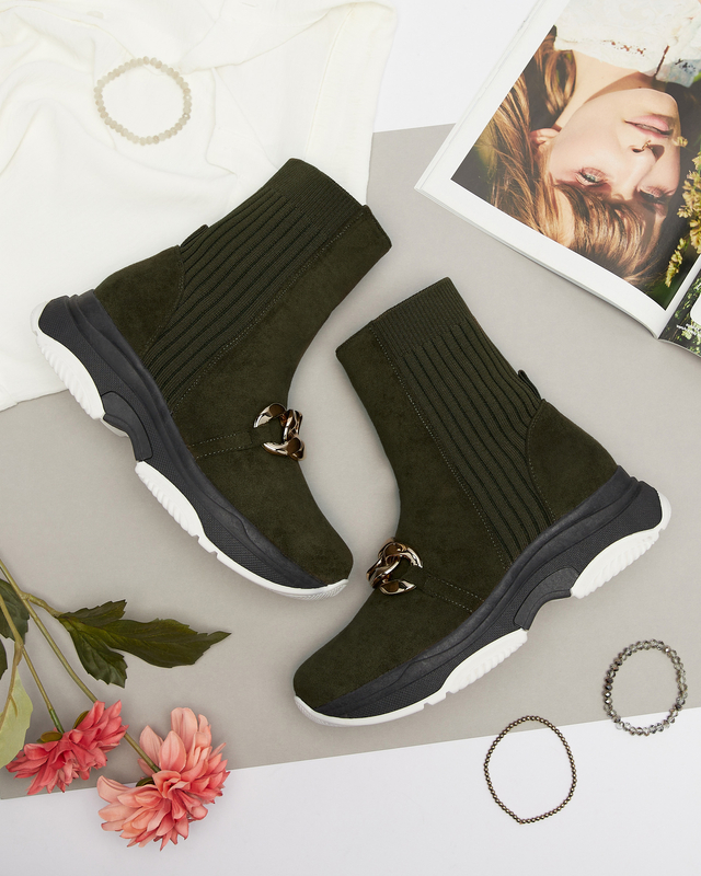 Women's green insulated eco-suede boots Cuzitta- Footwear