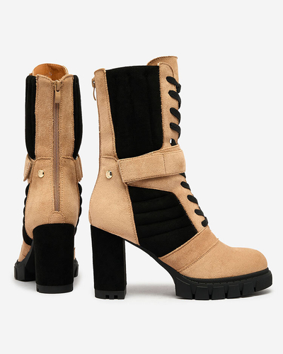 Royalfashion Light brown women's insulated Sehhra post boots