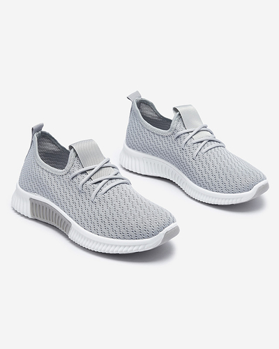 Grey women's fabric sports shoes Vobbu- Footwear