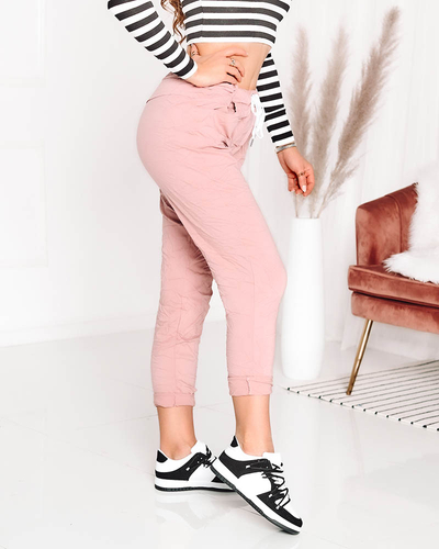 Royalfashion Bright pink women's fabric pants