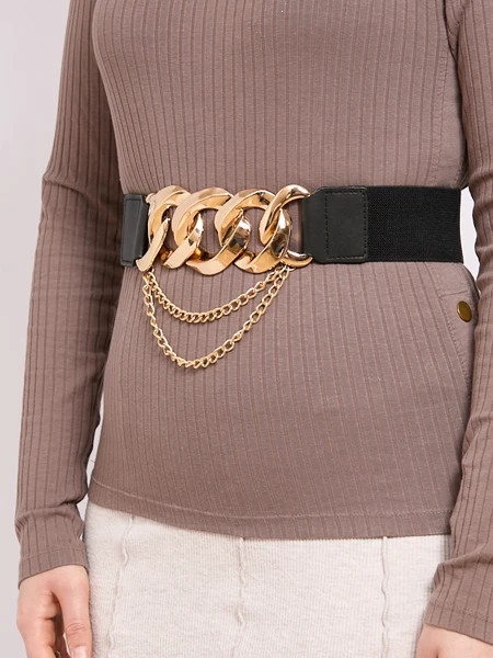 Широкий женский ремень для брюк с резинкой