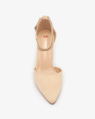 Royalfashion Beige women's pumps with zircons Britica