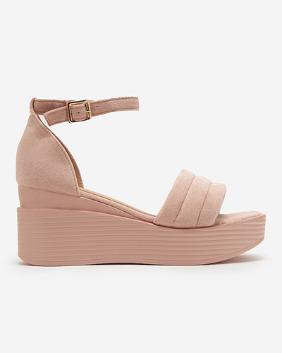 Pink women's wedge sandals Okita - Shoes