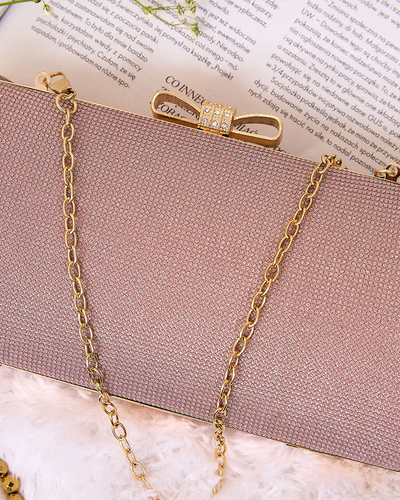 Royalfashion Pink and gold women's clutch bag