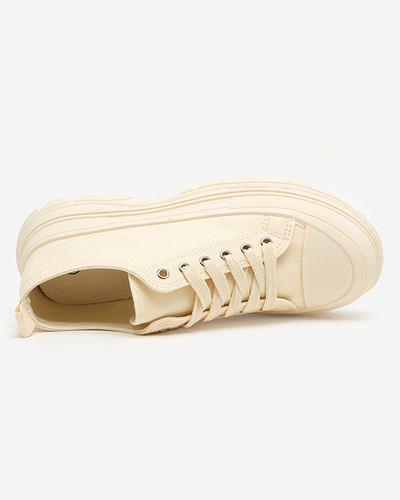 OUTLET Beige women's sports sneakers Ohema - Footwear