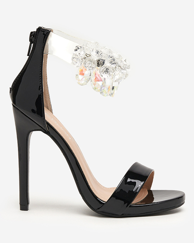 Black women's sandals on a high heel - Shoes