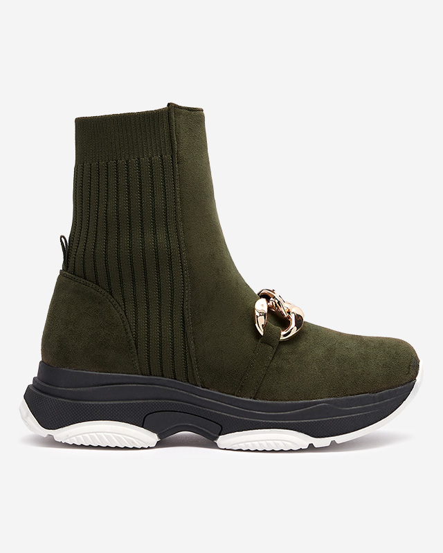 Women's green insulated eco-suede boots Cuzitta- Footwear