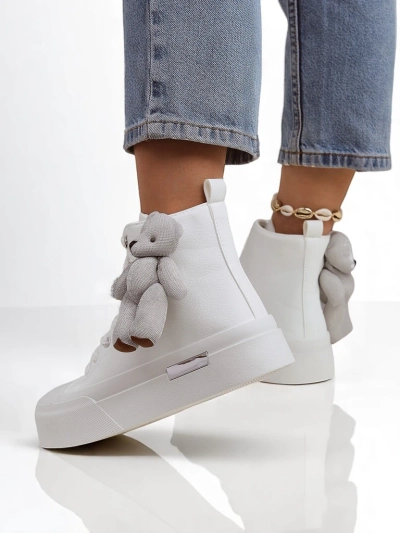 Royalfashion Women's high-top sneakers with Tedi bear