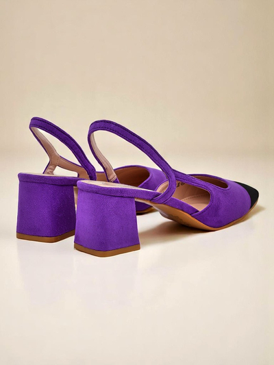 Royalfashion Women's Low Heel Pumps with Decorative Toe Eleganzo