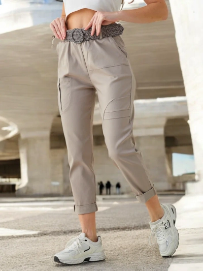 Royalfashion Sieviešu viskozes bikses ar jostu