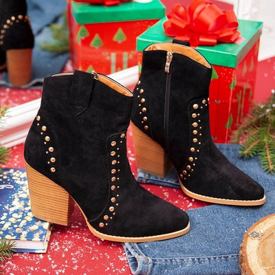 Черные ковбойские сапоги на высокой стойке Gana - Обувь