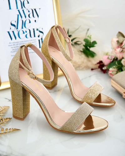 Royalfashion Sieviešu brokāta krāsas sviedru sandales Etotta