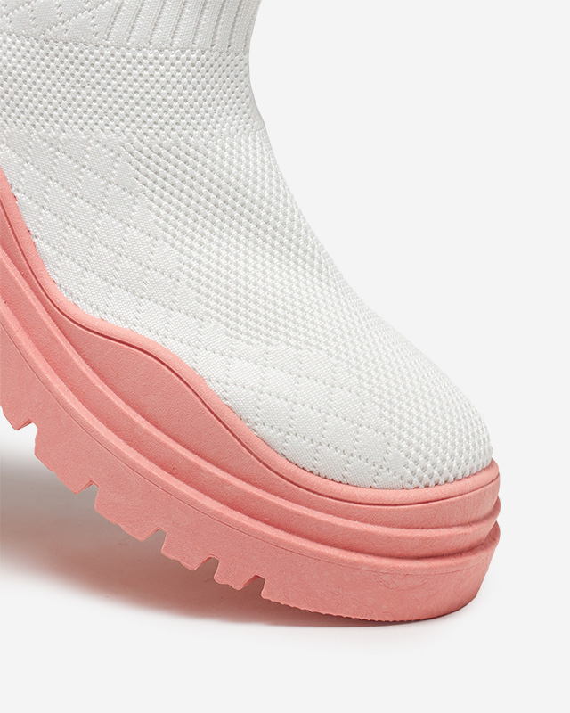 Бело-розовые женские сапоги Seritis