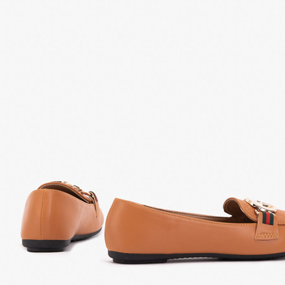 Women's moccasins with camel toe decorations Meneris - Footwear