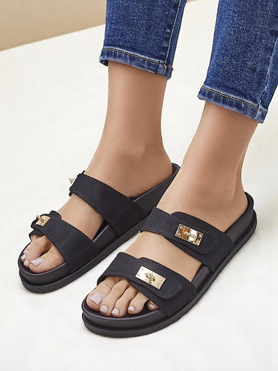 Royalfashion Women's slippers with decorative buckles Costes