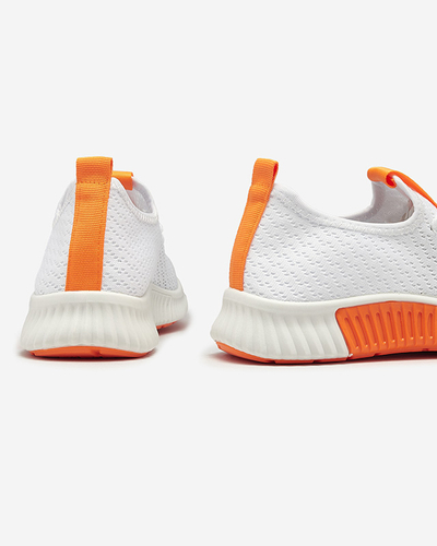 Balti sieviešu sporta apavi ar oranžiem ieliktnīšiem Kedeti - Apavi