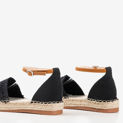 Black espadrilles with openwork Asti uppers - Footwear