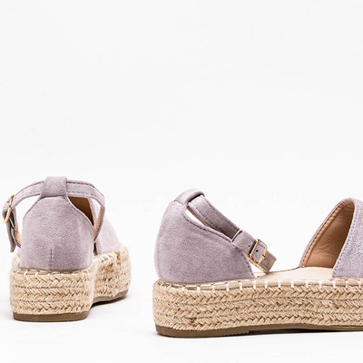 Light gray women's espadrilles on the Maritel platform - Footwear