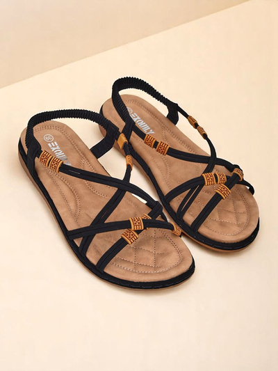 Royalfashion Evita Nero women's sandals, ecological leather, slip-on
