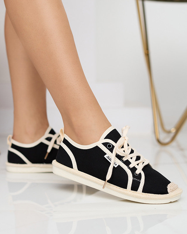 Black Mokida woven women's sneakers - Footwear