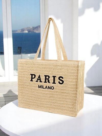 Royalfashion Большая женская соломенная сумка Paris Milano Large