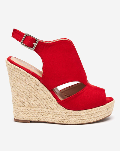 Sarkanas eko zamšādas sieviešu sandales Devof - Footwear