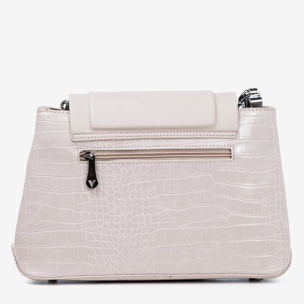 Gray women's handbag with animal embossing - Handbags