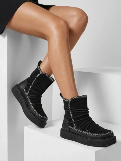 Royalfashion Women's Lace-Up Snow Boots Siozi