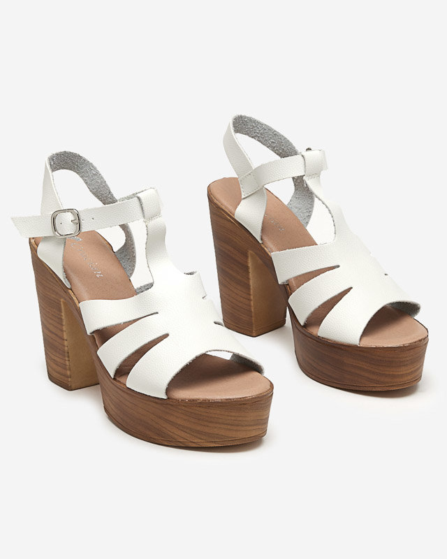 White women's high-heeled sandals Mianka - Footwear