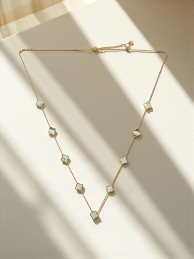 Aurelia Clavis mother-of-pearl necklace in a gold setting