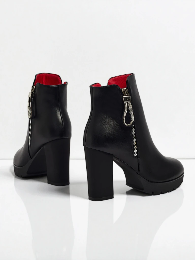 Ботильоны Luna Черные Элегантные на Весну