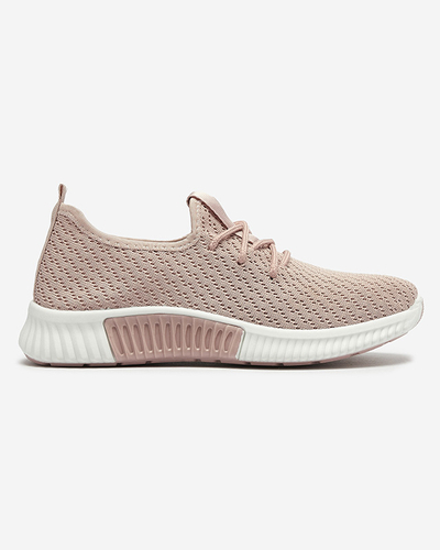 Pink women's fabric sports shoes Vobbu- Footwear
