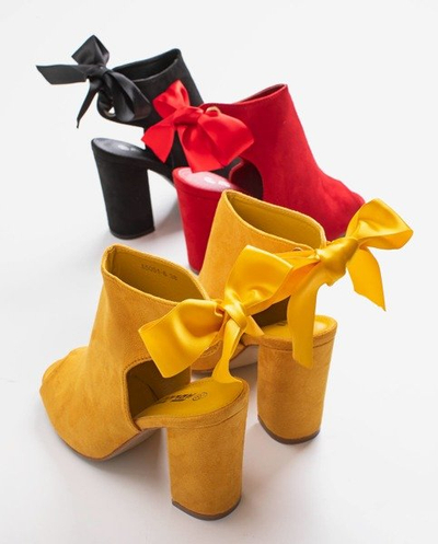 Yellow high heel sandals with Haidil upper - Footwear