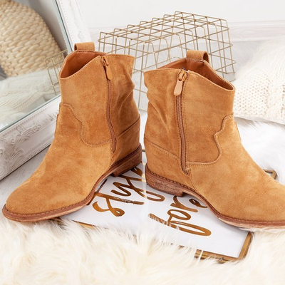 Ковбойские сапоги верблюжьего цвета на платформах Brunoki - Обувь