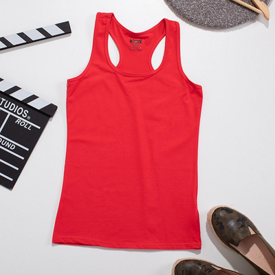 Women's Red Strappy Top - Clothing