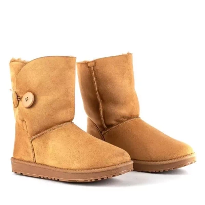 OUTLET Brown snow boots insulated with Nuka sheepskin coat - Footwear