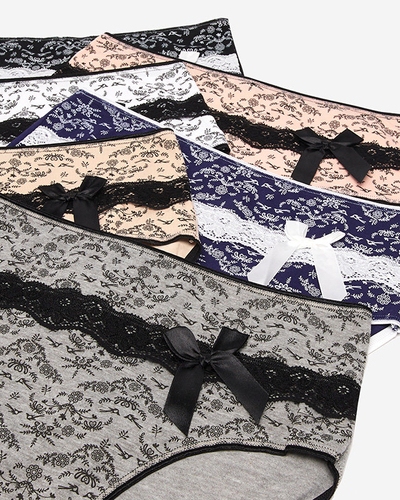 Set of women's briefs with a print 6 / pack PLUS SIZE - Underwear