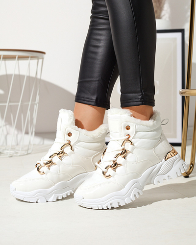 White women's sporty winter boots a'la trappers Mertika - Footwear