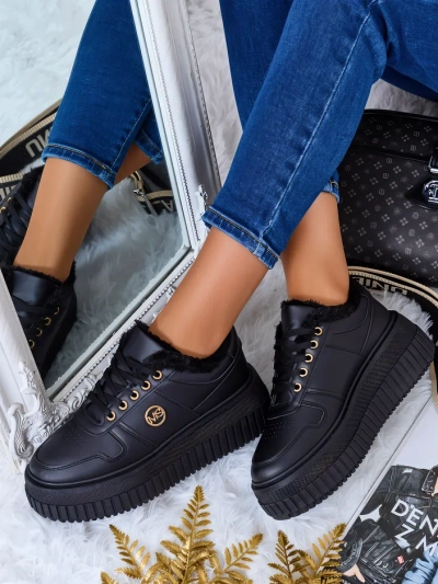 Royalfashion Warmed women's sneakers with fur Rozit