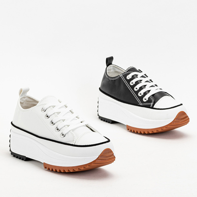 OUTLET Women's white trainers on the Treminso platform - Footwear