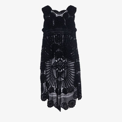 Black openwork tunic with extended back - Clothing 1