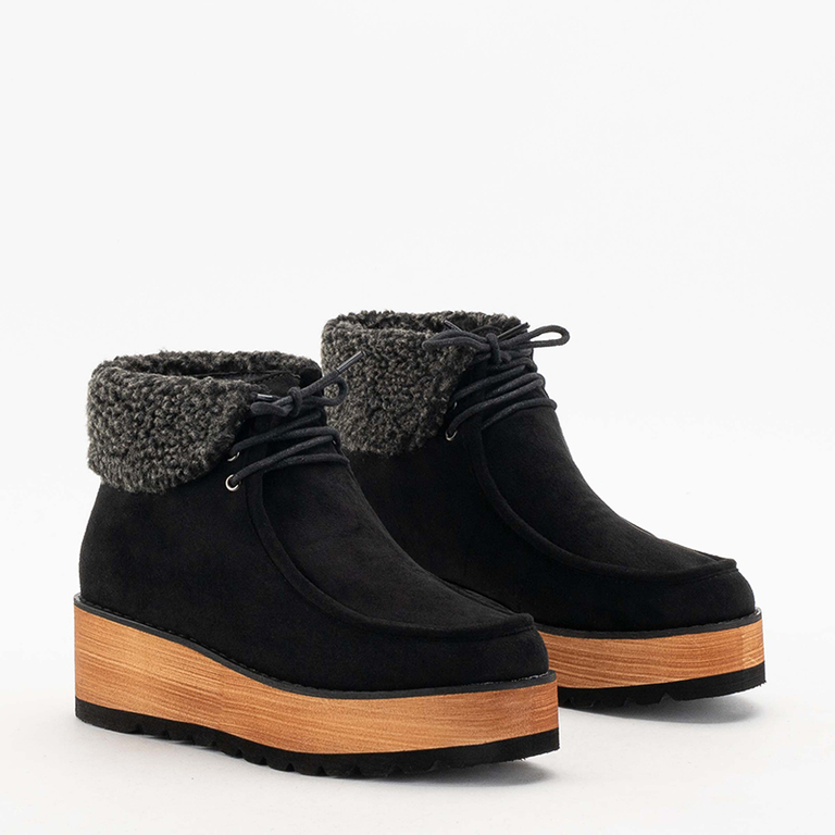 Wedesi black women's platform ankle boots - Shoes