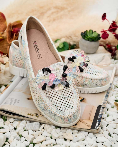 Royalfashion Women's beaded openwork moccasins Nasfali