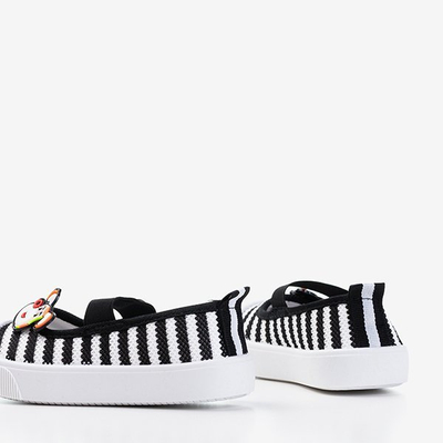 Olli Kids Black Striped Sneakers - Footwear