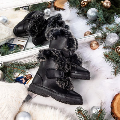 Black snow boots with fur All About You - Footwear 1